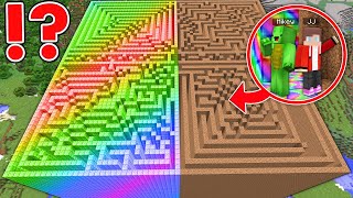 JJ and Mikey Found A TALLEST RAINBOW DIRT MAZE in Minecraft Maizen Mizen Mazien JJ Mikey [upl. by Anilra]