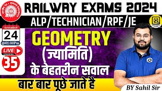 Maths Geometry for RRB ALPTechnicianJERPF 2024 Geometry Questions by Sahil Sir [upl. by Phina119]