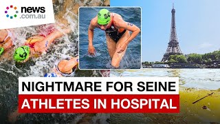 Paris’ worst fears as Olympic athlete hospitilised after swimming in the river Seine [upl. by Idarb]