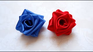 How to Make a Ribbon Rose in 2 Minutes  DIY Flowers [upl. by Carleton397]