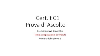 Certit C1  Ascolto [upl. by Kippar149]