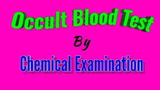 OBT Occult blood testOBT in Stool Benzidine test for Clinical pathology amp MLT students [upl. by Dorreg471]