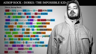 Aesop Rock  Dorks Rhyme Scheme Highlighted [upl. by Tabby132]