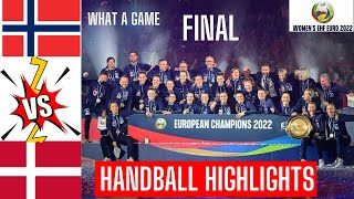 Denmark Vs Norway handball Highlights Final Womens EURO 2022 [upl. by Yllak]