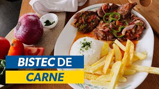 Cómo Hacer BISTEC de CARNE Plato Ecuatoriano 🍖🍛 [upl. by Roydd7]