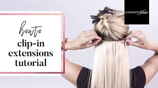 CLIP IN EXTENSIONS  Unsichtbar Anbringen amp Reinmachen Anleitung für kurze Haare  EleganceHair [upl. by Akina]