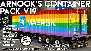 Euro Truck Simulator 2 151 Arnooks Container Pack v19 151 New Version  DLCs amp Mods [upl. by Daphne]