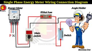 Single Phase Energy Meter Wiring Connection Diagram energymeter ElectricianDost [upl. by Ahsyad]