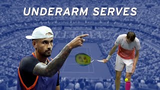 SIX Underarm Serves at the US Open [upl. by Akihsal833]