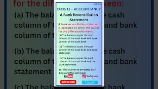 Bank Reconciliation Statement  Question  5  MCQ  Class 11 Accountancy shorts [upl. by Jo-Ann79]