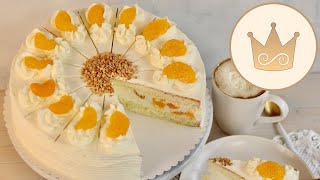 DER KLASSIKER FESTLICHE KÄSESAHNETORTE MIT MANDARINEN OHNE GELATINE 🍊REZEPT VON SUGARPRINCESS [upl. by Einot]