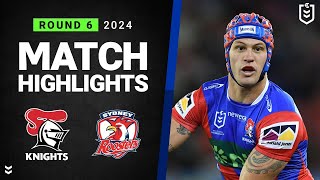 NRL 2024  Knights v Roosters  Match Highlights [upl. by Llenahs]