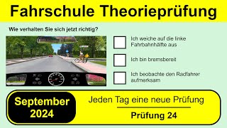 🚘 Führerschein Theorieprüfung Klasse B 🚗 September 2024  Prüfung 24🎓📚 [upl. by Rube]