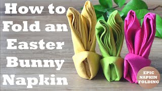 How to Fold an Easter Bunny Napkin  2 minute tutorial  Episode 17 [upl. by Noled]