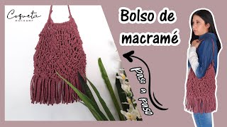 Bolso de macrame paso a paso para principiantes  Coqueta Macramé [upl. by Aevin269]