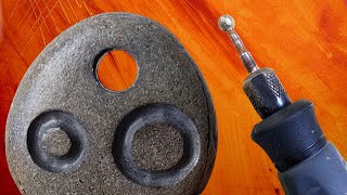 How to CARVING STONE with Dremel Incredible design for STONE CARVING very easy to make [upl. by Inafetse639]