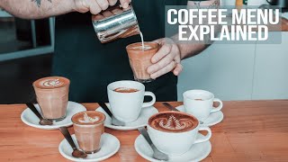 Coffee Menu Explained  What the most common coffees are and how to make them [upl. by Eelannej]