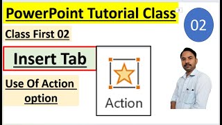 PowerPoint class 2 insert tab Action option ka use powerpointpresenation computerbasics educatio [upl. by Chien]