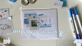 How to Make Aesthetic Envelopes from A4 Sheets  Decorate with Me  Easy Blue KawaiiThemed DIY [upl. by Aloysia]