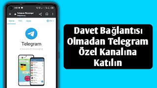 Davet Bağlantısı Olmadan Telegram Özel Kanalına Nasıl Katılırım 2023 [upl. by Redlac]