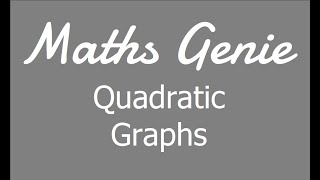 Quadratic Graphs [upl. by Lertnahs]