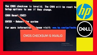 CMOS checksum is invalid  Fix the computer startup problem  HPDELLASSUS [upl. by Danae699]