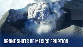 Mexico volcano Drone footage shows ongoing eruption [upl. by Elletsirhc]