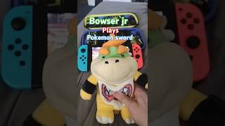 Bowser jr plays Pokemon sword on Nintendo switch shorts supermario plush nintendo [upl. by Langelo]