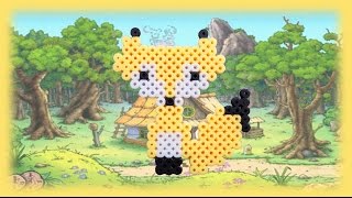 TUTORIAL Hama Beads Pyssla Perler Beads How to Make a fox [upl. by Ijneb964]