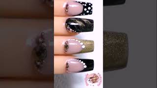 uñas cuadradas con marmoliado DORADO [upl. by Amorette168]