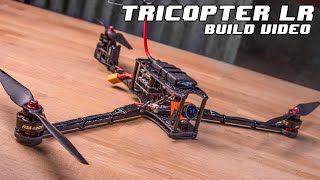 TRICOPTER LR  Long Range FPV 1h Flight time Foldable multirotor  Build Video [upl. by Jestude]