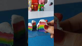 Rainbow cake cutting  yummy clayart  amaniyacraft [upl. by Haleemak]