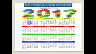 como aprenderse el calendario 2017 [upl. by Bonacci]