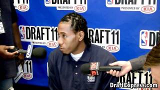 Kawhi Leonard  2011 NBA Draft  Media Day Interview [upl. by Dlarej24]