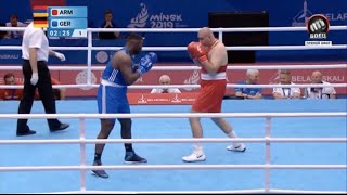 Nelvie Tiafack GER vs Gurgen Hovhannisyan ARM European Games 2019 QF’s 91kg [upl. by Yesor764]