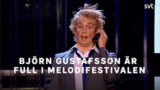 Björn Gustafsson är full i Melodifestivalen 2008  SVT [upl. by Ayrolg]