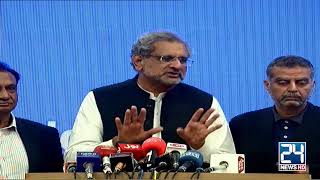 Live  Chairman Awam Pakistan Party Shahid Khaqan Abbasi Press conference  24 News HD [upl. by Bord]