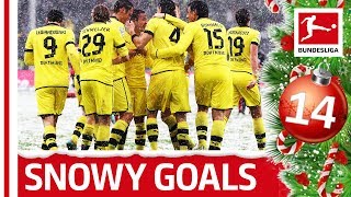 Top 10 Goals in Snowy Conditions  Bundesliga 2018 Advent Calendar 14 [upl. by Enivid205]