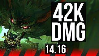 WARWICK vs NASUS TOP  42k DMG 1200 games  EUW Master  1416 [upl. by Healion930]