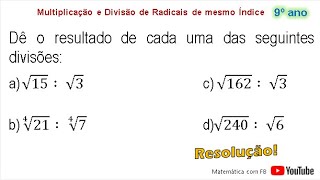 Dê o resultado de cada uma das seguintes divisões [upl. by Eirojram999]