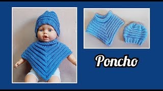 Poncho para Bebês em Tricô 👉 Até 03 Meses [upl. by Nnylirej]