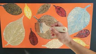 PAANO GAWIN ANG STENCIL FINISH how to make stencil leaves Art work paintingusing paint amp varnish [upl. by Ojeitak144]