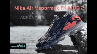 Nike Air Vapormax FK MOC 2 x ACRONYM ‘Thirsty Bandit’  UNBOXING amp ON FEET  fashion shoes  4K [upl. by Hinze]