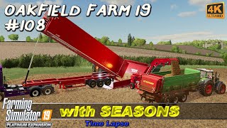 Sowing oilseed radish Spreading lime amp manure  Oakfield Farm 19 with Seasons 108  FS19 TimeLapse [upl. by Gnok]