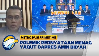 Polemik Pernyataan Menag Yaqut Capres Amin Bidah [upl. by Nairahcaz807]