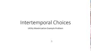 Intertemporal Choices Utility Maximization Two Periods [upl. by Eelnayr467]