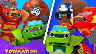 Blaze Toys Transform into Robots amp Rescue Monster Machines from GIANT Meatball  Toymation [upl. by Katinka]