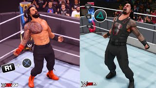 WWE 2K24 vs WWE 2K19 Finishers Comparison [upl. by Leis]