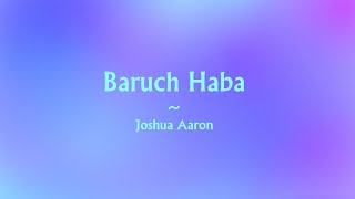 Baruch Haba lyric video  Joshua Aaron [upl. by Jefferson]