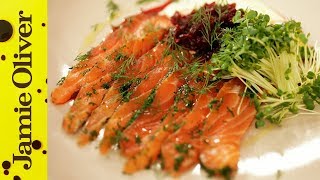 Jamies Perfect Party Food  Salmon Gravadlax [upl. by Suckow342]